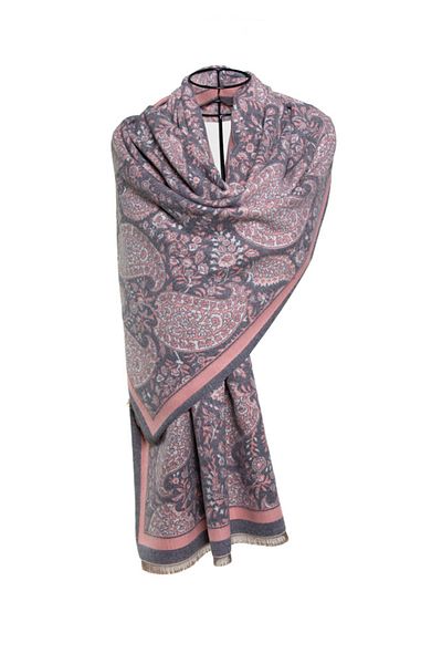 MAWLANA CASHMERE & SILK MODAL CASHMERE JACQUARD SHAL (LEADED)