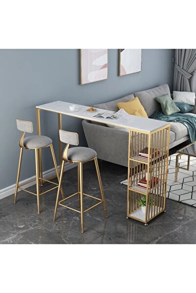 larissa design Bar ada mutfak gold beyaz (sandalyeler hariç )