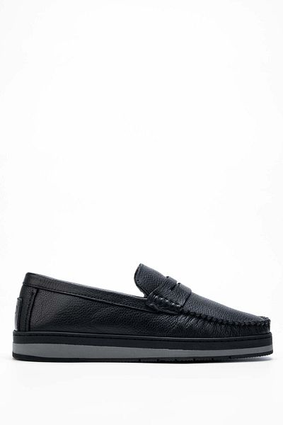 Tamer Tanca Men's Genuine Leather Black Nubuck Loafers