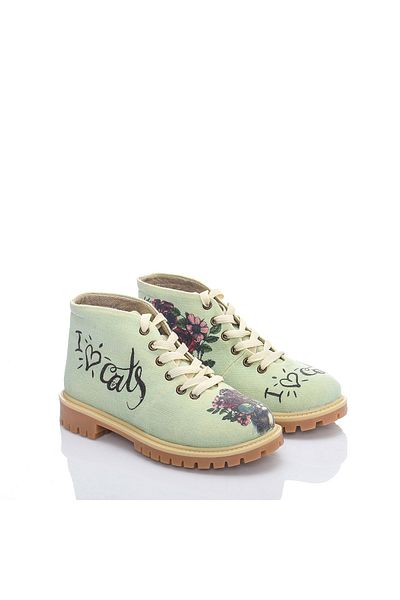 Cotto Shoes Πολύχρωμες λινές γυναικείες μπότες
