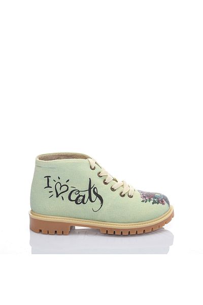 Cotto Shoes Πολύχρωμες λινές γυναικείες μπότες