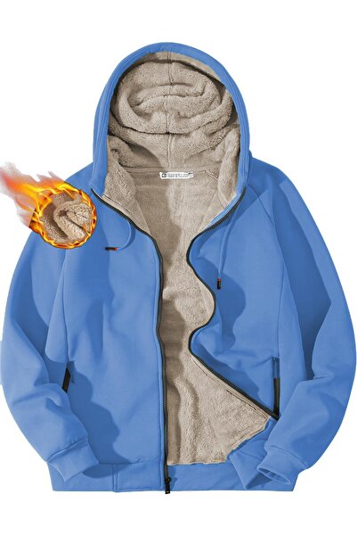 GHASSY CO. Чоловічий ультратермовий светр з капюшоном, підкладкою з шерпа та кишенями на блискавці