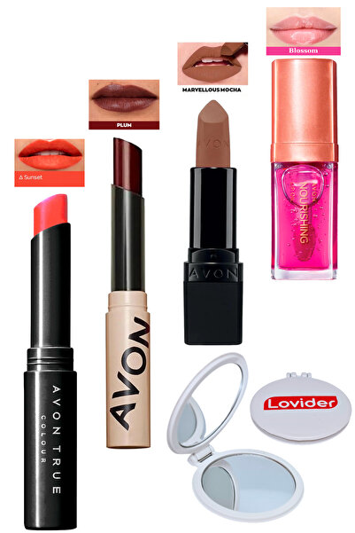 AVON أحمر الشفاه غروب الشمس + البرقوق الملون + أحمر الشفاه Marvellous Mocha M...