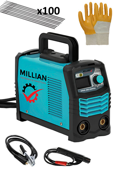 Millian 200 Amper İnvertör Dijital Gösterge Turbo Fanlı Inverter Kaynak Makin...