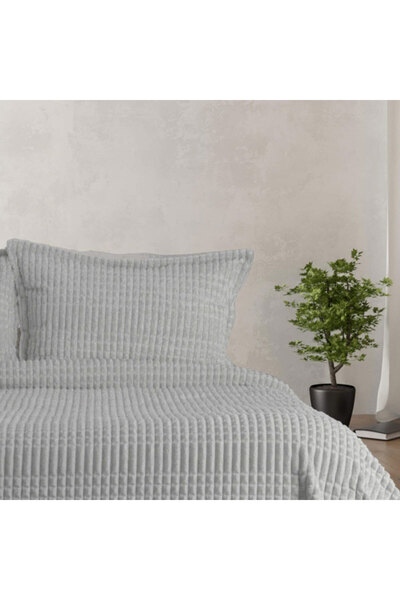 Merinos Modern Line Açık Gri Tek Kişilik Yatak Örtüsü Takımı