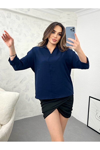 modavingo ΓΥΝΑΙΚΕΙΟ ΝΑΥΤΙΚΟ ΜΠΛΕ ΤΡΟΥΒΑΚΑΡ ΜΠΡΑΣΙΟΝ ΚΟΛΑΡ AEROBIN BLUZ