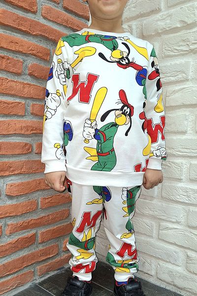 endudu Set de 2 băieți cu personaje de desene animate cu imprimeu Mickey Mouse și Goofy de sezon
