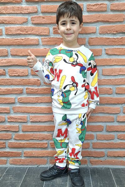 endudu Mickey Mouse a kačer Donald tištěná 2dílná sada kreslených postaviček Dětská pyžamová sada Unisex