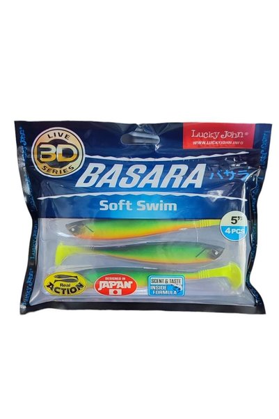 LUCKY JOHN Basara 3D Soft Swim 5'' (12.7 cm) 4P Silikon Yem PG02