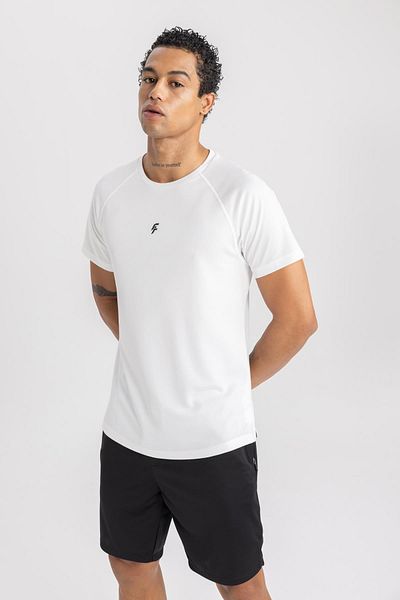 DeFacto DeFactoFit schmal geschnittenes, bedrucktes Sportler-T-Shirt mit Rundhalsausschnitt