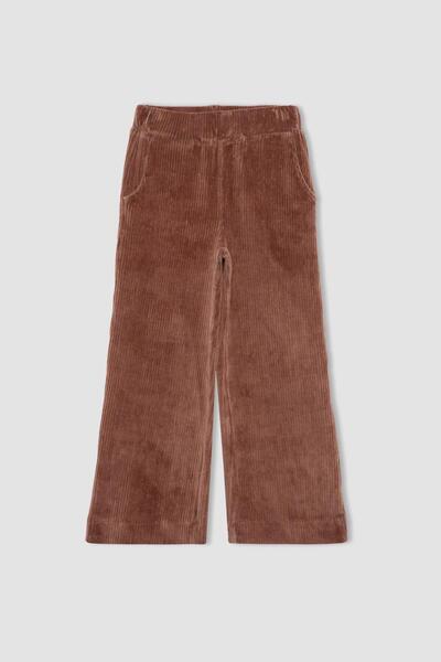 DeFacto Kız Çocuk Wide Leg Kadife Eşofman Altı B3411a823wn