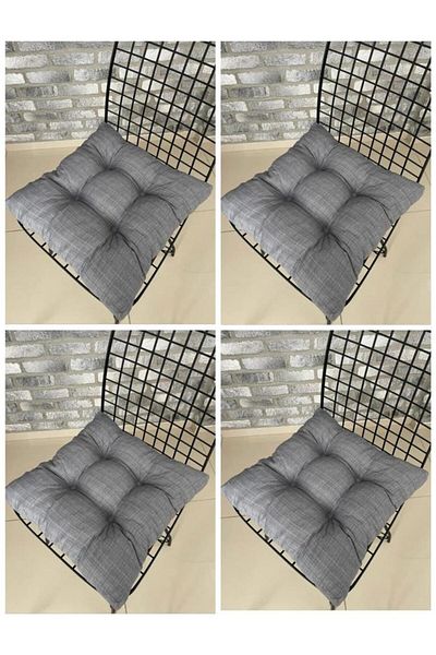 ERCANLI Model Clasic Culoare Gri Perna Scaun Pufoasa 4 Bucati 40*40cm
