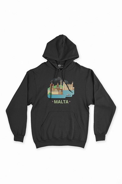 Cix Hanorac cu glugă negru Malta - Hanorac