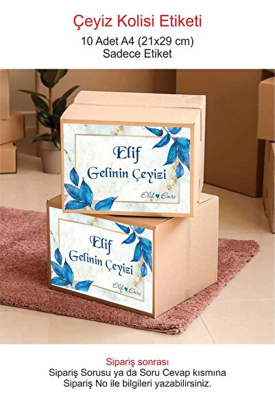 pnrdesign43 Çeyiz Kolisi Etiketi 10 Adet