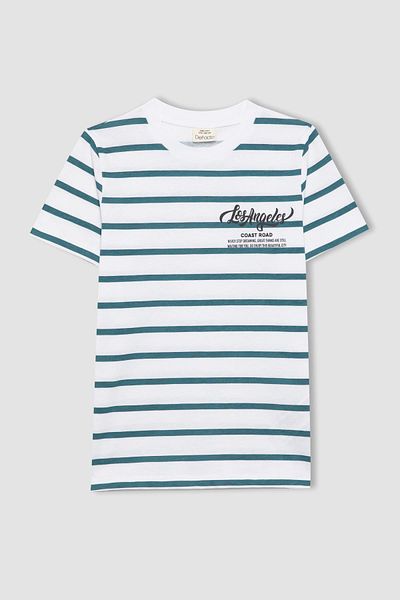 DeFacto Boy's Striped Short Sleeve Pajama Set B5545a824sp