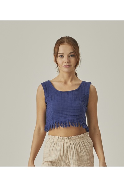 MUTİR МУСЛІНОВИЙ ЖІНОЧИЙ КРОП З ПУШКОЮ