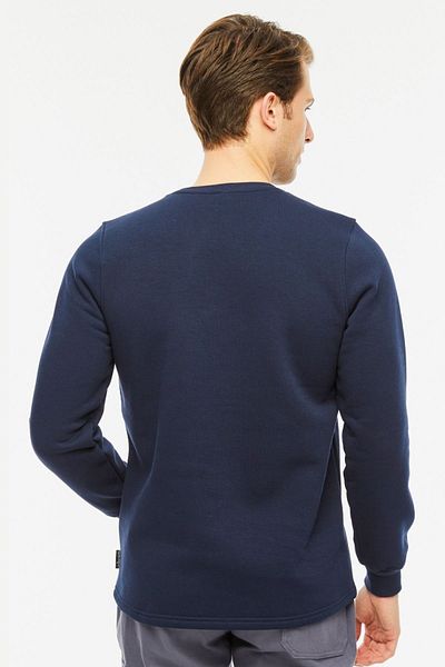Uniprom Sweatshirt Crew Neck Fleece Inside 3 Thread Cotton Regular Cut Men's Navy Blue
