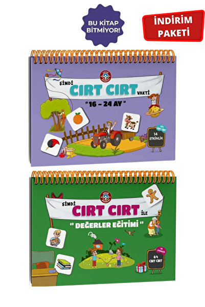 Çocuk Akademi 16-24 Ay Cırt Cırtlı Aktivite Kitabı ve Cırt Cırt Değerler Eğit...