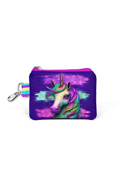 Coral High Unicorn Patterned Pink Water Green Kids Coin Purse - 21887