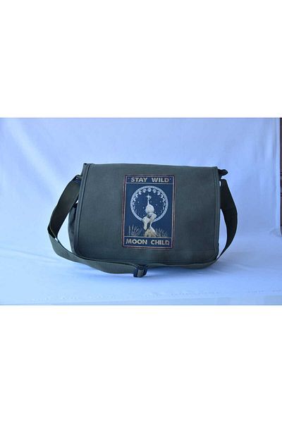 DEEFWEAR Stray Wild Printed Messenger Τσάντα/Τσάντα Ρυθμιζόμενη ζώνη και τσέπες με φερμουάρ
