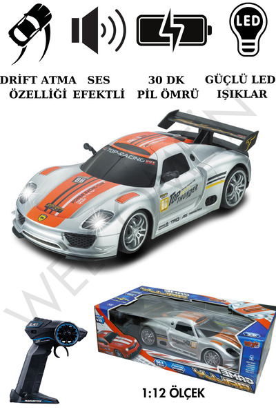 welcomein Oyuncak Kutulu Uzaktan Kumandalı Şarjlı Işıklı 1:12 Ralli Arabası