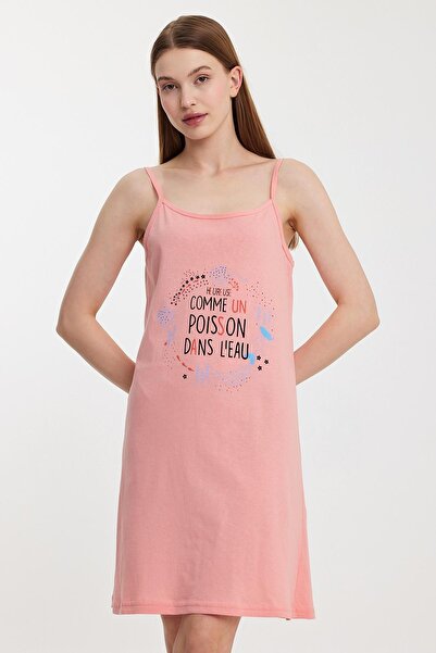 Penyelux Women's Text Printed Dress Beach Text Summer Tunic Pareo Pink