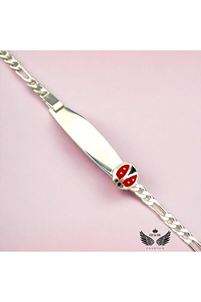 ÖZDE 925 Ayar Uğur Böcekli İsim Yazılabilir Çocuk Künyesi