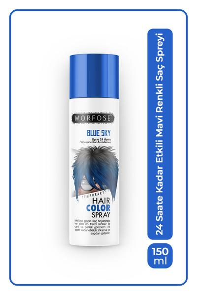 Morfose Mech 24 Saate Kadar Etkili Mavi Renkli Saç Spreyi Blue Sky 150 ml