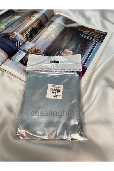bisaccia 11x12 cm Silver Luxury Gift Package Silver Metalized Bag with Tape - 1 Package (50 Pieces)