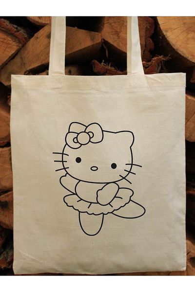 Cemira Geantă pentru pictură Hello Kitty, geantă de tote pentru pânză pentru pictură