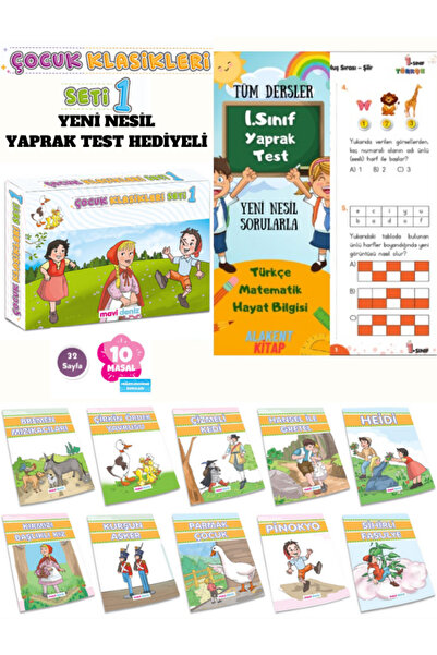 Mavi Deniz Yayınları Mavi Deniz Çocuk Klasikleri Okuma Hikaye Seti 10 Kitap 1...