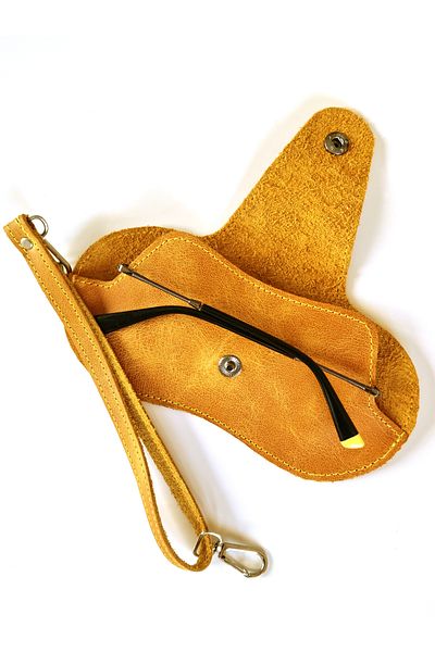 bouscrab Real leather custom design glasses case