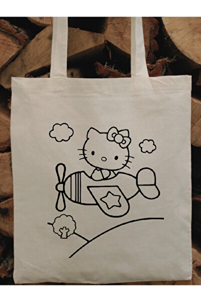 Cemira Τσάντα ζωγραφικής Hello Kitty Airplane, υφασμάτινη τσάντα ζωγραφικής
