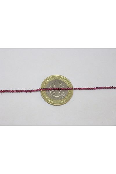 Yasamtohumu لال (عقيق - جرانيت) سلسلة حجرية 1.5 ملم