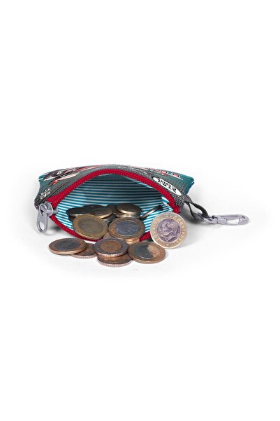 Coral High Gray Anime Motorcycle Patterned Coin Purse for Kids - 21893