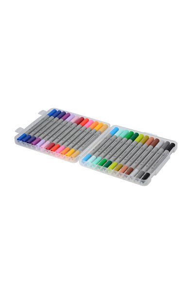 Bruno Visconti SKETCH&ART Double Sided Brush Pen and Fineliner (Brush tip + Fine Tip) 24 Colors