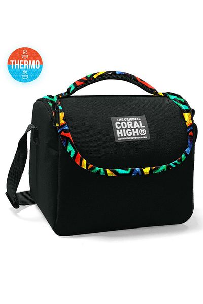 Coral High Cutie de prânz pentru copii Thermo cu model graffiti negru - 11773