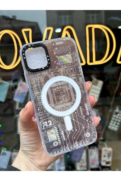 OVADA İphone 13 Pro Max Uyumlu Magsafe Kablosuz Şarj Destekli Hologramlı Premium Kılıf