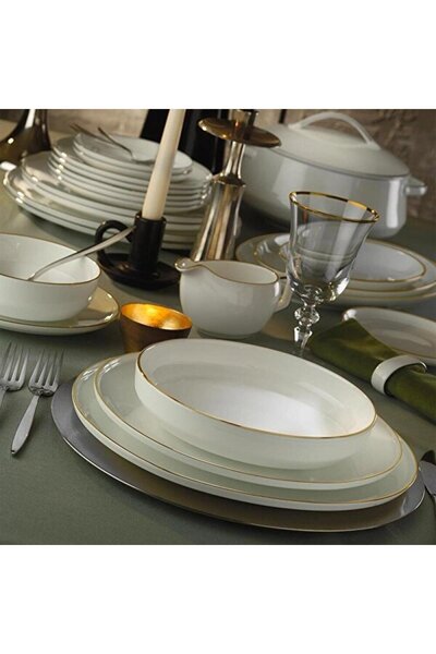 Aryıldız 60 Parça Evaliza Hanedan Yemek Takımı Shiny Gold