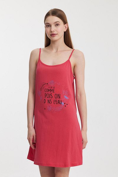 Penyelux Women's Text Printed Dress Beach Text Summer Tunic Pareo Red