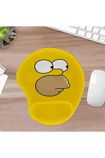 UcuruStore Homer Στρογγυλεμένο Οβάλ Μαξιλαράκι Ποντικιού με Στήριγμα Καρπού