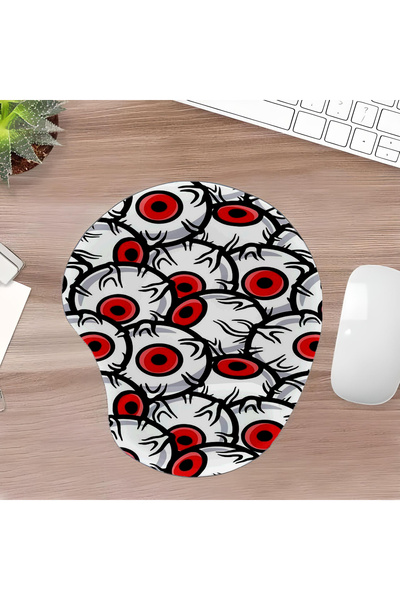 UcuruStore Κόκκινα Μάτια με Φλέβες, Οβάλ Επιφάνεια Ποντικιού με Υποστήριξη Κα...