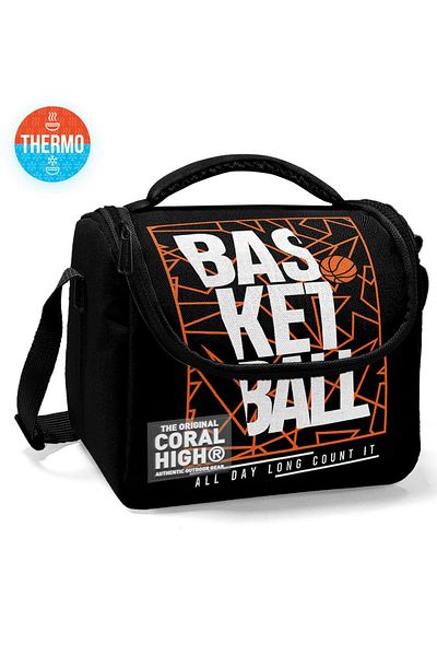 Coral High 11779 Model Pink Orange Black Basketball Thermo Lunchbox - Kids
