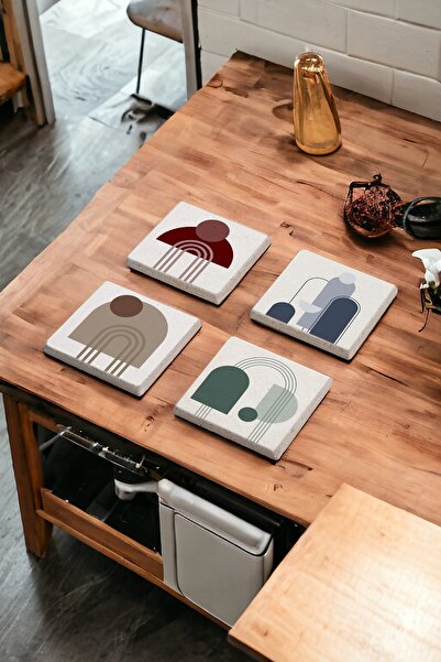 Baumatelier مجردة ملونة، نمط البوهيمي الحجر الطبيعي الوقايات الترافرتين مجموع...