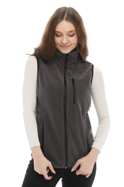 GHASSY CO. Women's Fleece Multi-Pocket Trekking Dark Gray Sports Vest