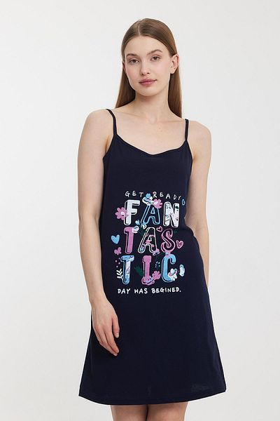 Penyelux Women's Beach Textile Tunic Summer Pleasure Dress Pareo Navy Blue