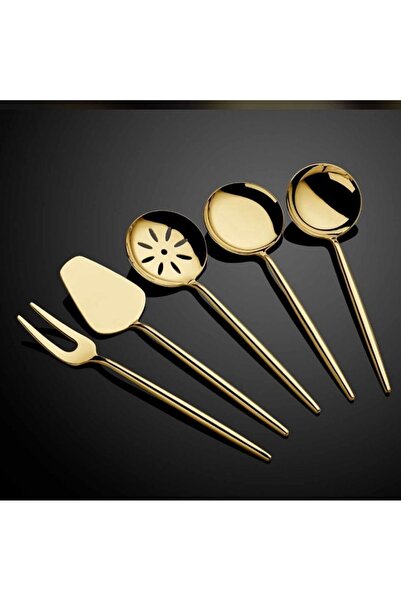NETAVANTAJ Grazia Porto Masaüstü Sos Kepçe Takımı Titanyum Gold