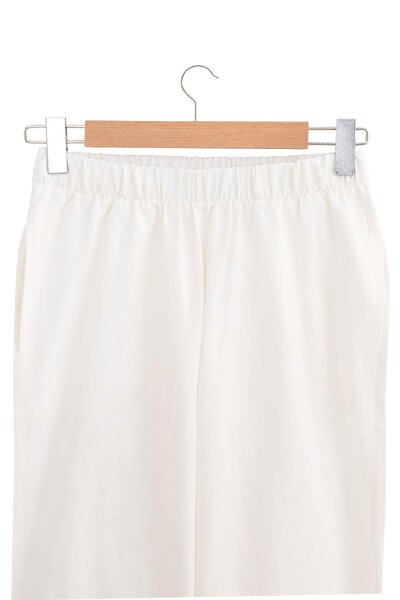 Ecocotton Σετ γυναικείες πιτζάμες Reya Cream - 100% οργανικό βαμβάκι, λινό, "Small"