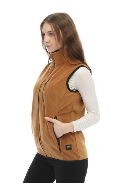 GHASSY CO. Women's Camel Fleece Multi-Pocket Trekking Sports Vest