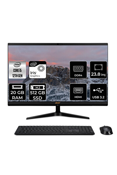 HP ACER ASPİRE C24-1700 i5 1235U 20GB RAM 512GB SSD 23.8" FHD FDOS ALL IN ONE...